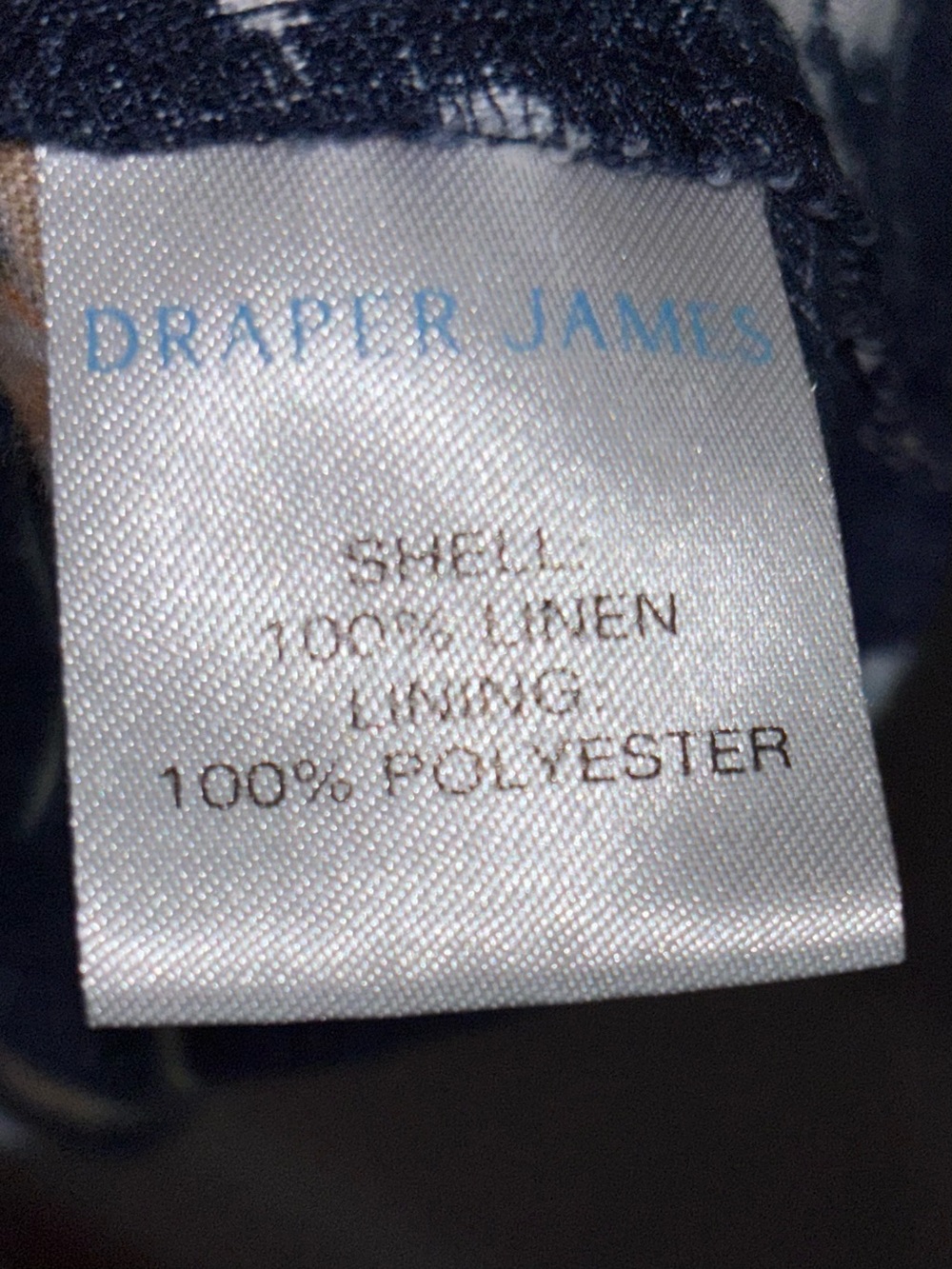 Draper James 100% Linen Floral Babydoll Dress 2X Navy Blue Sleeveless Resort - Picture 6 of 6
